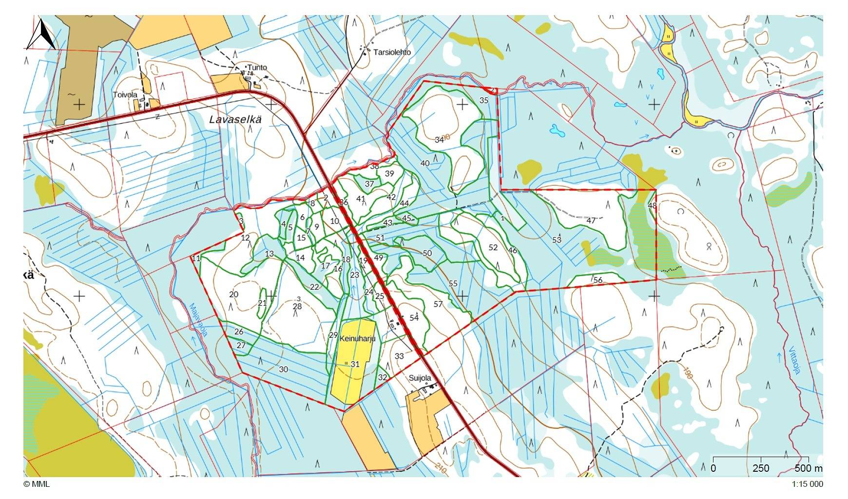 Keinuharju 732-417-58-0 ja Värriön yhteismetsäosuus 1
