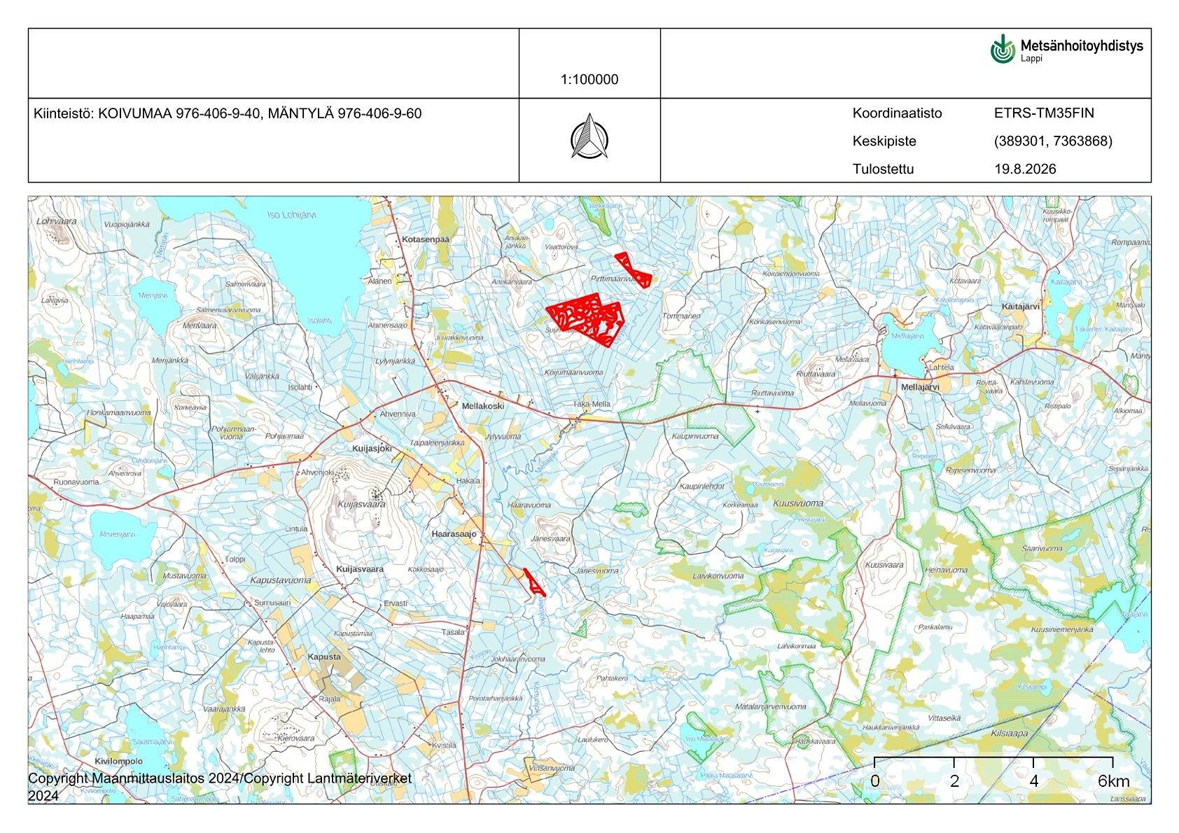 Mäntylä 976-406-9-60 määräala ja Koivumaa 976-406-9-40 määräala 1