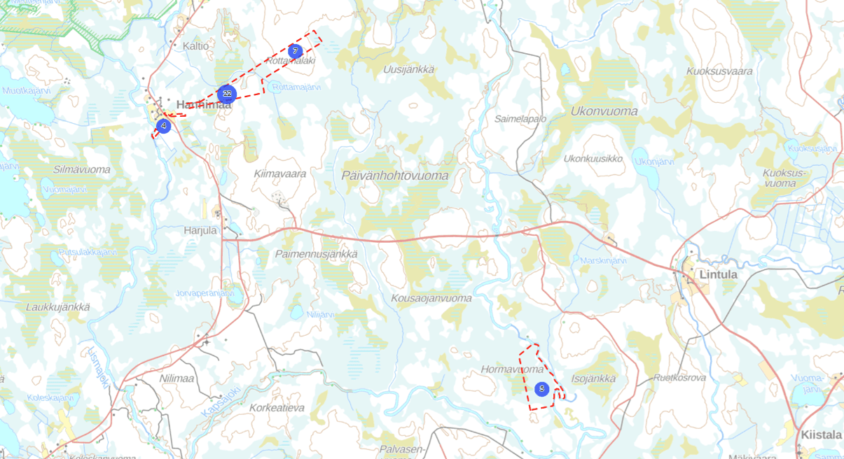 Hanhikangas 261-407-4-15 määräala ja Vasanpelto 261-407-28-10 1